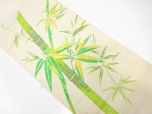 竹笹模様織り出し 名古屋帯